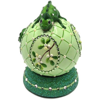 Patricia Breen Chameleon Cachette Mistletoe Floral Candy Container Christmas