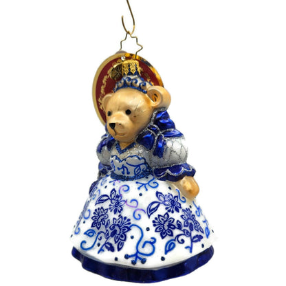 Christopher Radko Chinoiserie Muffy Bear Floral Dress Christmas Ornament 1021871