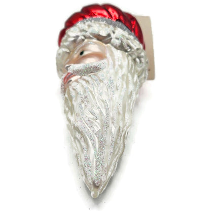 Patricia Breen Minsk Santa Red Shiny Santa Head Christmas Tree Ornament