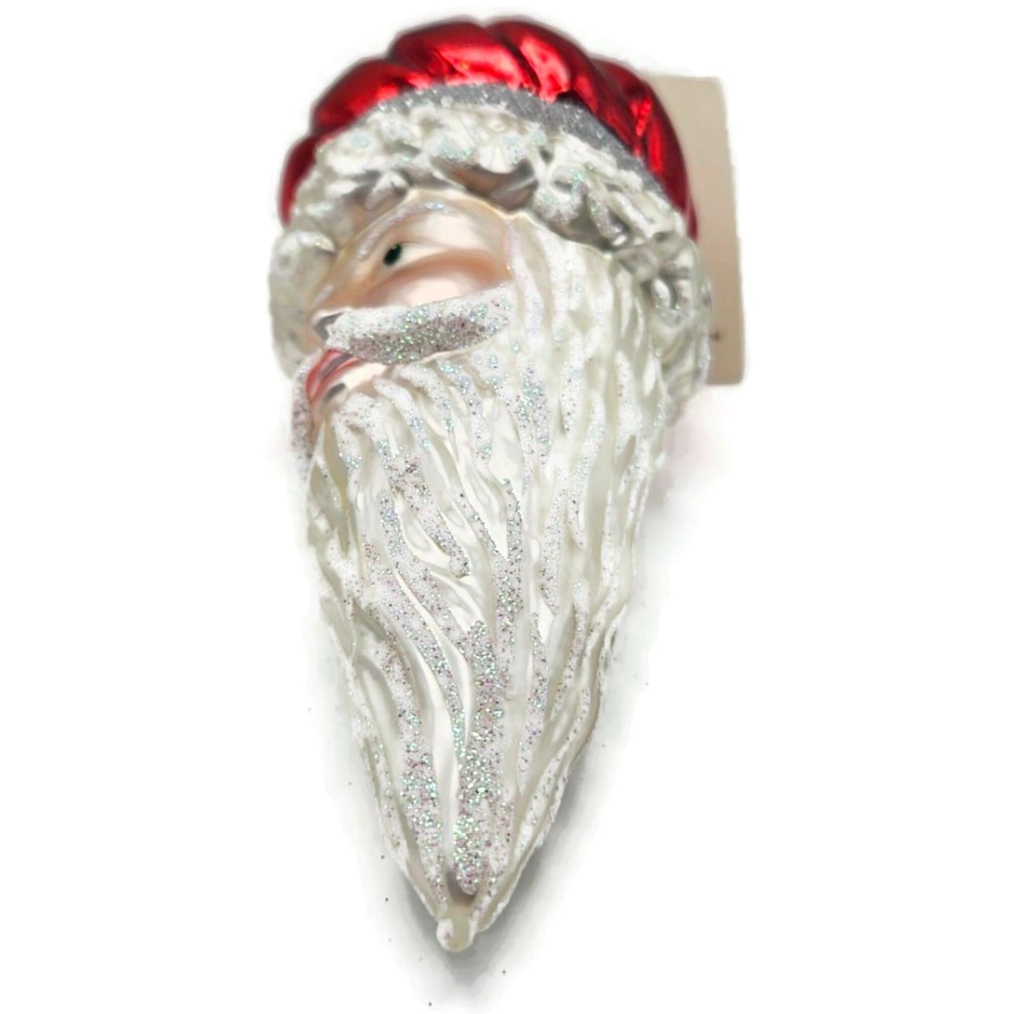 Patricia Breen Minsk Santa Red Shiny Santa Head Glass Christmas Ornament 9635