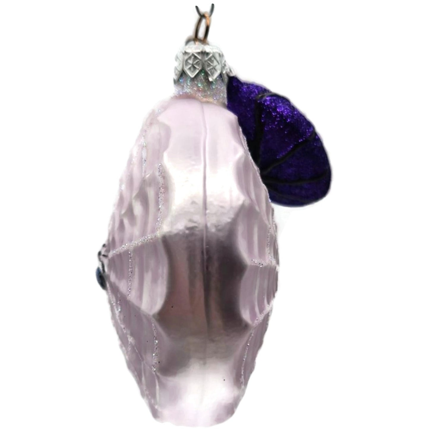 Patricia Breen Victorian Spider Web Lavender Black Glass Halloween Ornament 9650