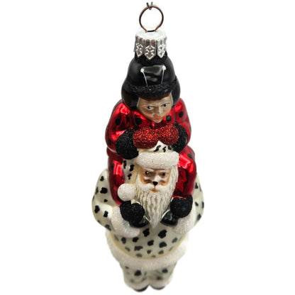 Patricia Breen Carry Me Santa Dalmatian and Ladybug Polka Dot Halloween Ornament