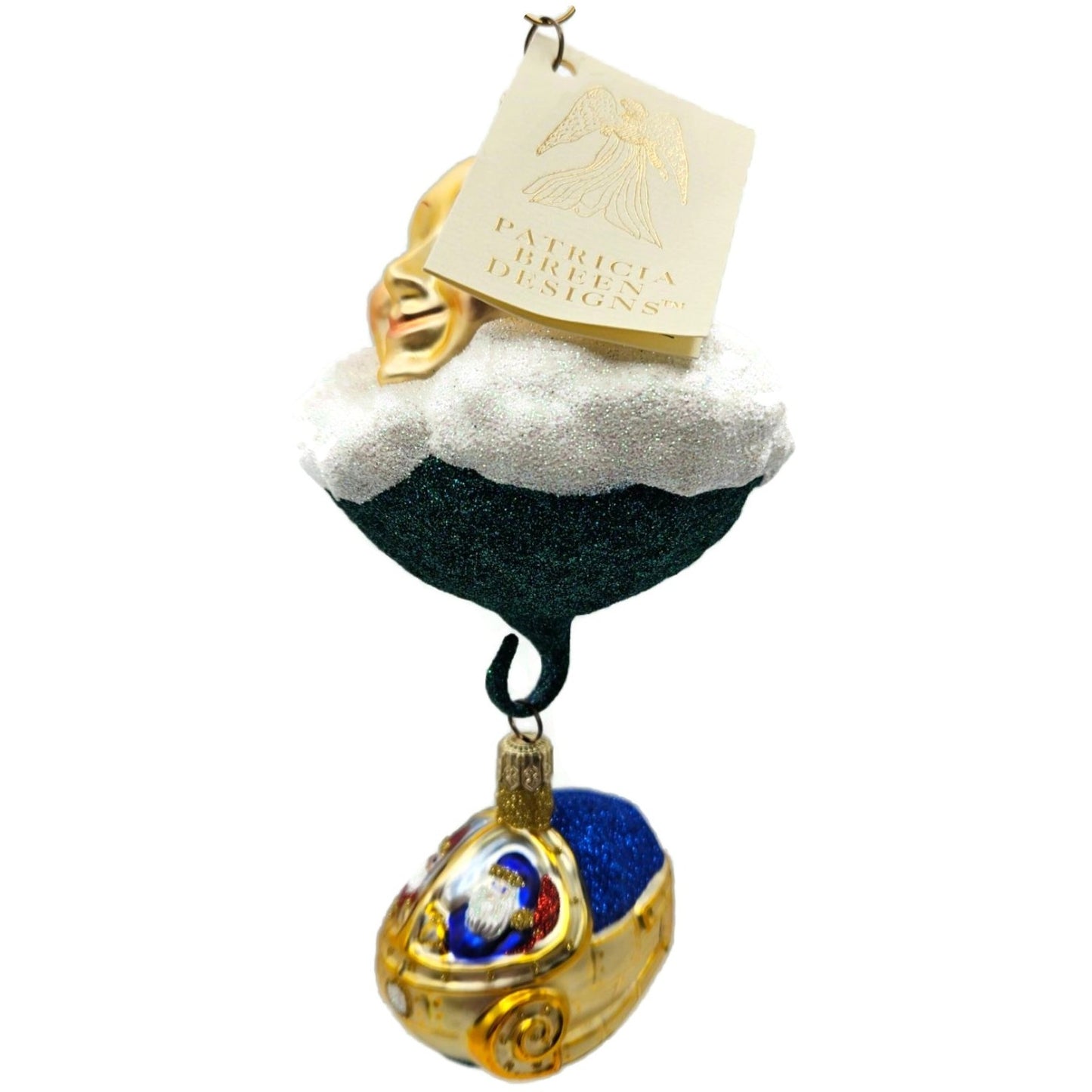 Patricia Breen Santa's Underwater Sleigh Moon Christmas Ornament Signed 9932