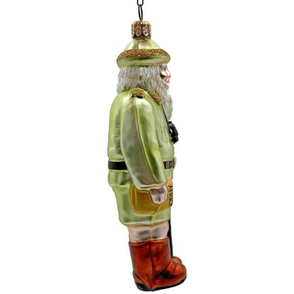 Patricia Breen Safari Santa Claus Khaki Africa Green Christmas Tree Ornament