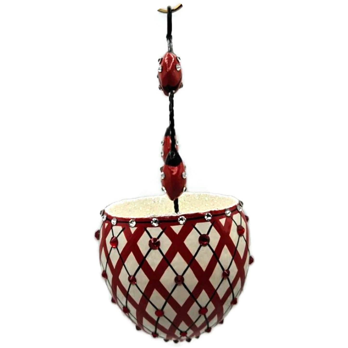 Patricia Breen Spring Basket Ladybugs Red Polka Dot Jeweled Holiday Ornament