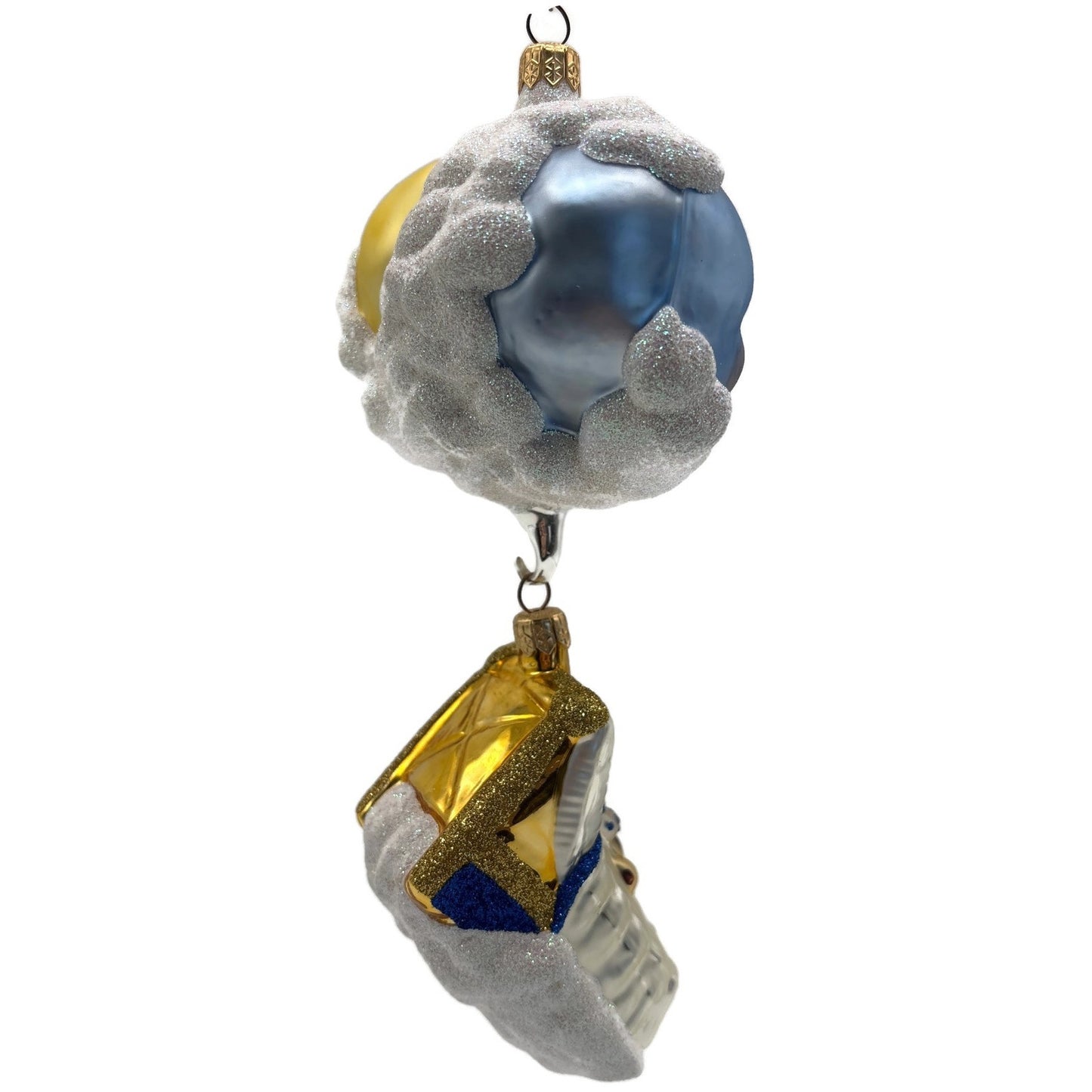 Patricia Breen Sweet Dreams Pearl Bed Gold Bear Blue Blanket Christmas Ornament