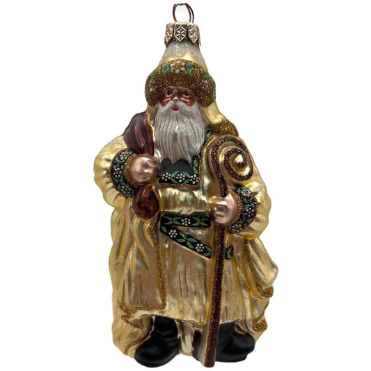 Patricia Breen Van Mourik Santa Claus Gold Brown Fall Christmas Tree Ornament