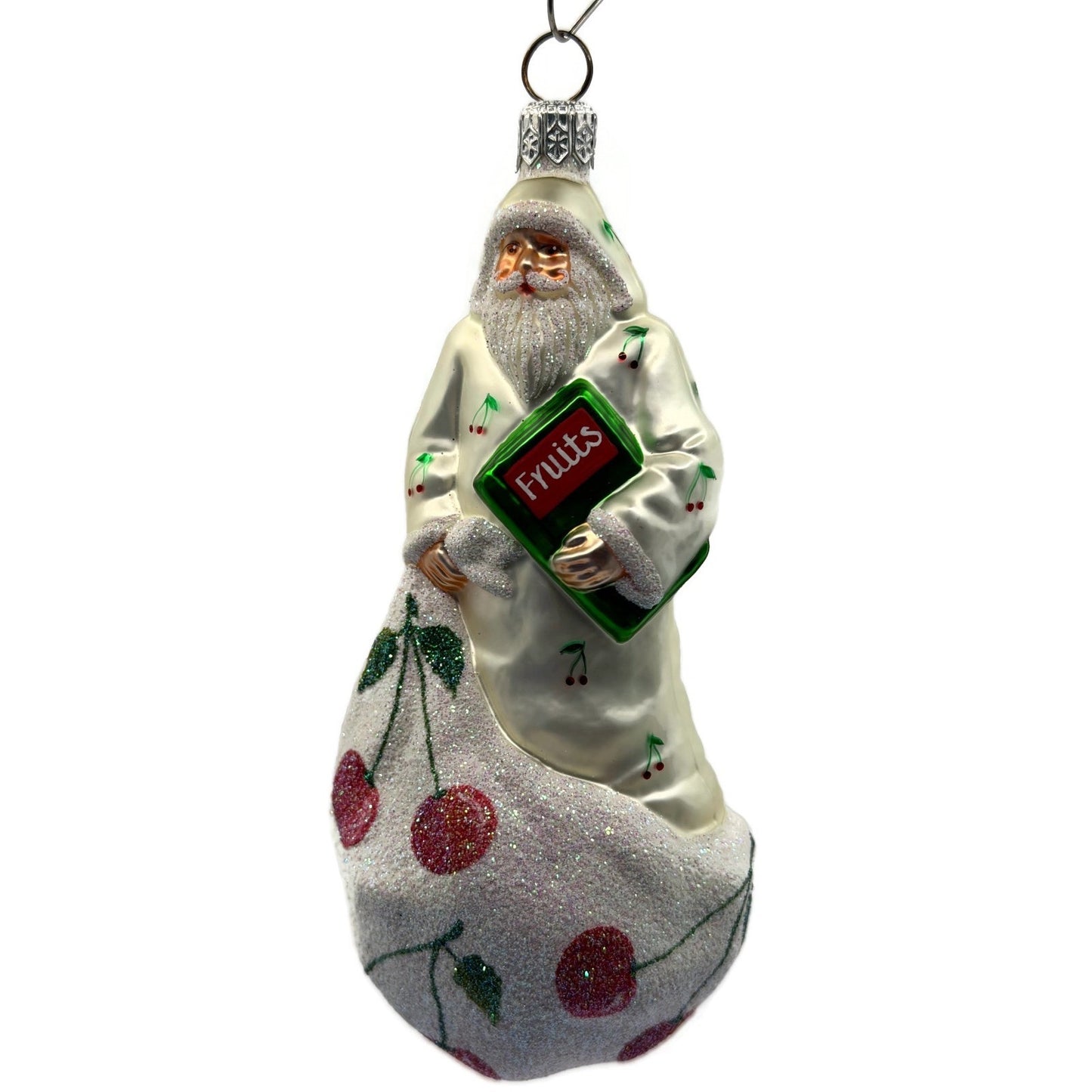 Patricia Breen Kris Kringle Market Day Cherries Santa Christmas Ornament 2197