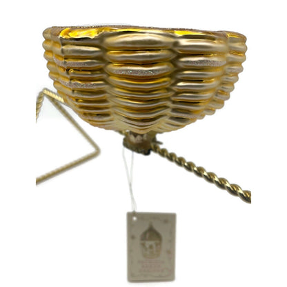 Patricia Breen Bird Egg Nest Gold Clip On Easter Christmas Tree Ornament Rare