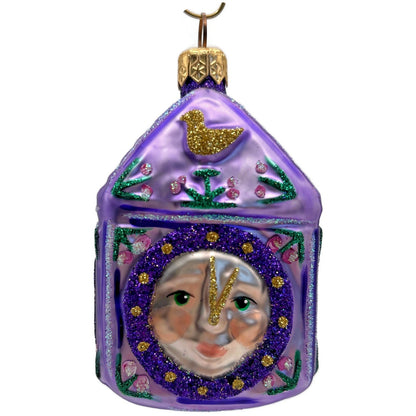 Patricia Breen Hickory Dickory Clock Lavender Birds Flowers Christmas Ornament