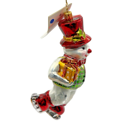 Christopher Radko Skater Dater Snowman Ice Skating Christmas Ornament 10-103-93