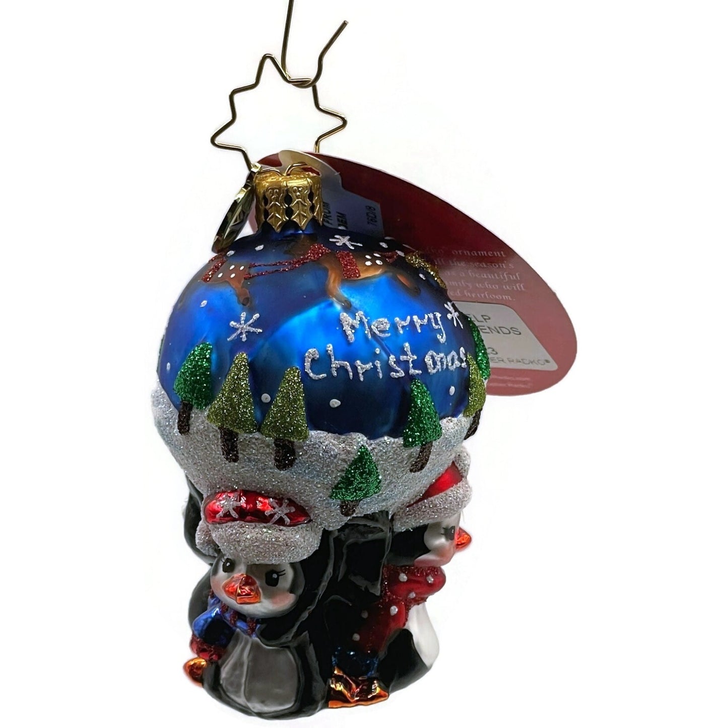 Christopher Radko A Lotta Help From My Friends Gem Penguins Christmas Ornament
