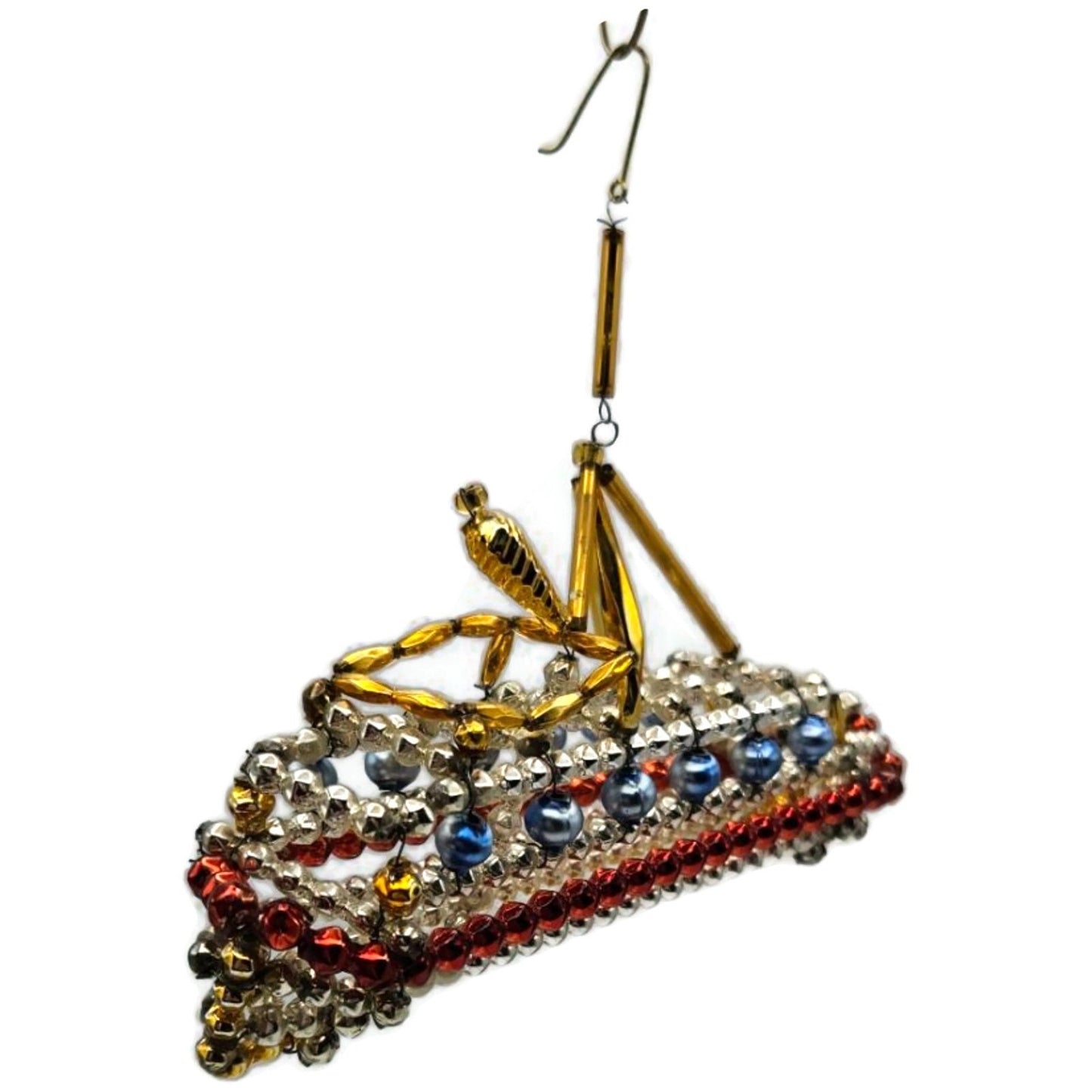 Christopher Radko Luxury Liner Ship Christmas Ornament Beaded Czech 98-230-0