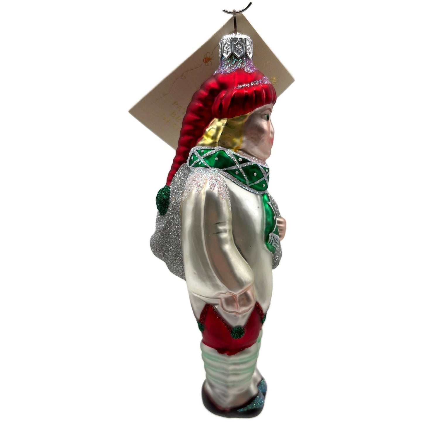 Patricia Breen Jack Frost Red Green Scarf Silver Winter Christmas Ornament 9628
