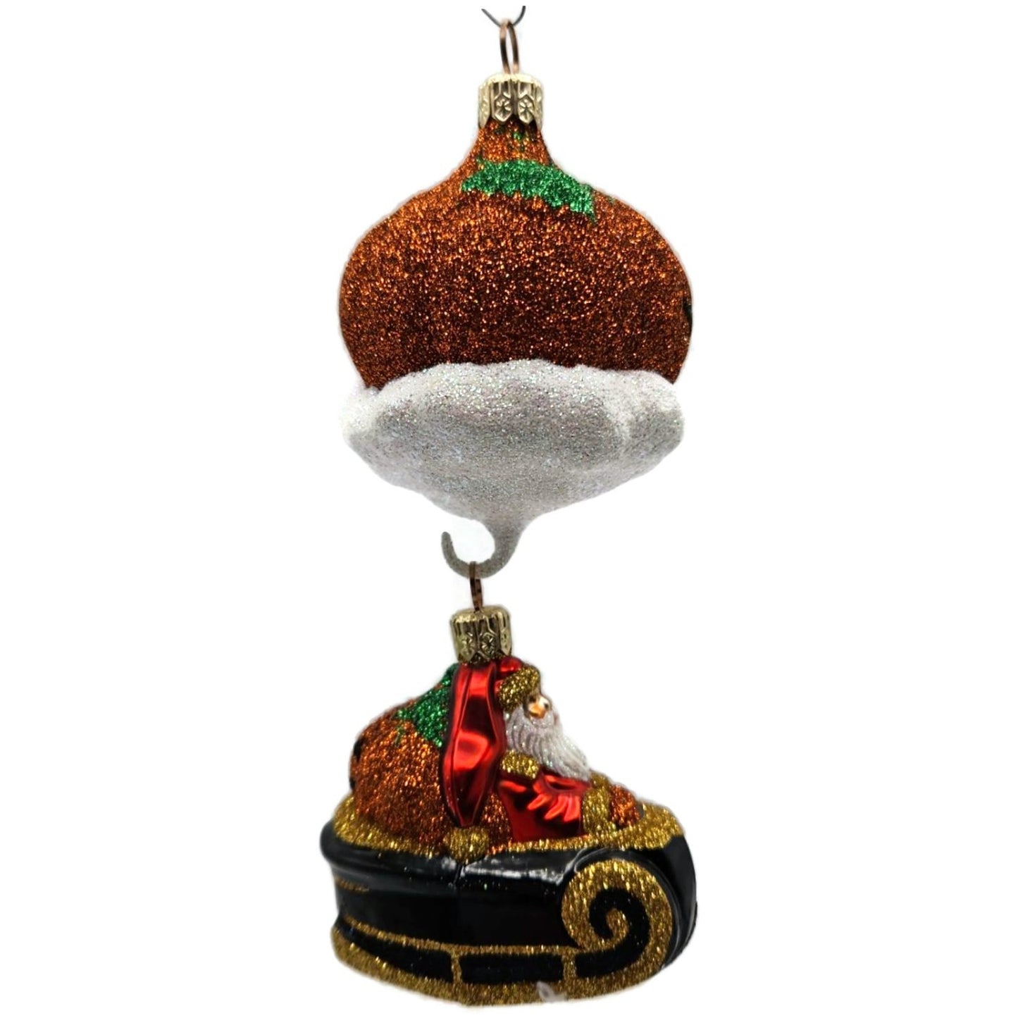 Patricia Breen Night Fright Santa Orange Pumpkins Halloween Christmas Ornament