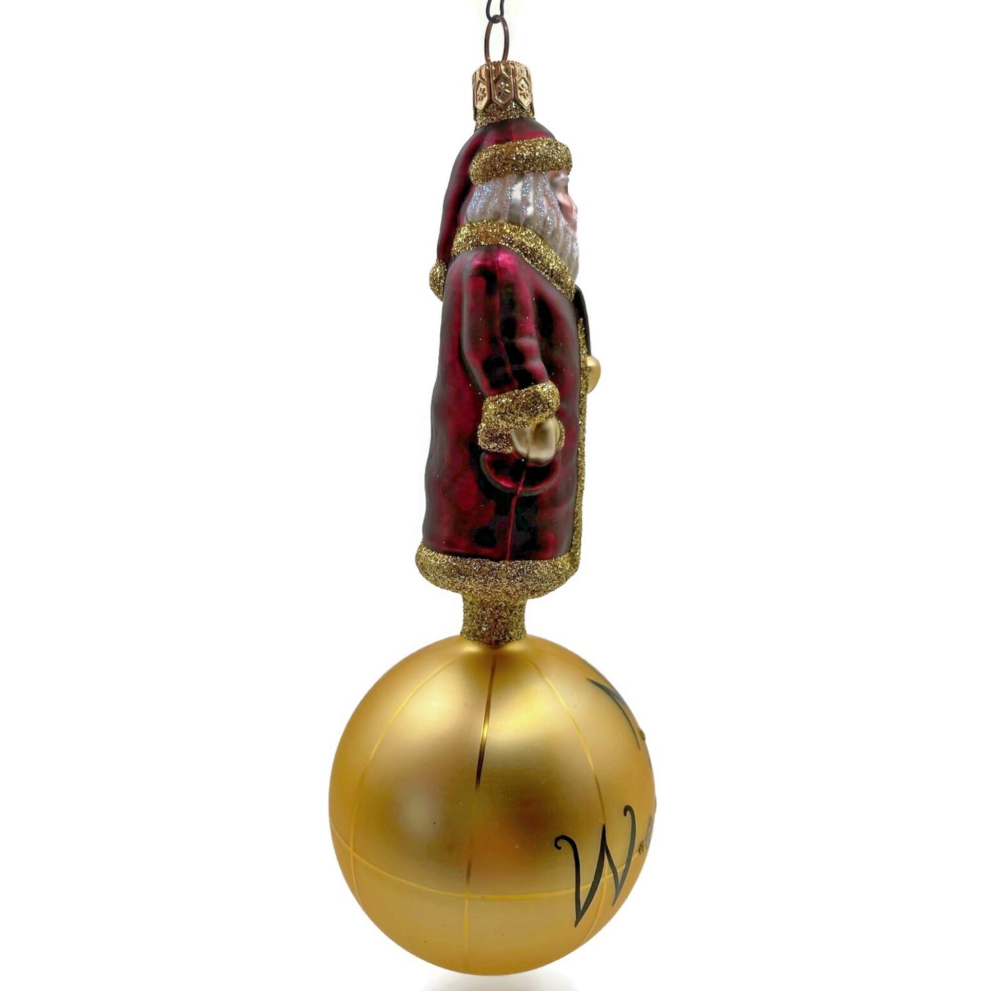 Patricia Breen Sojourning Santa Claus Bordeaux Traveling Christmas Tree Ornament
