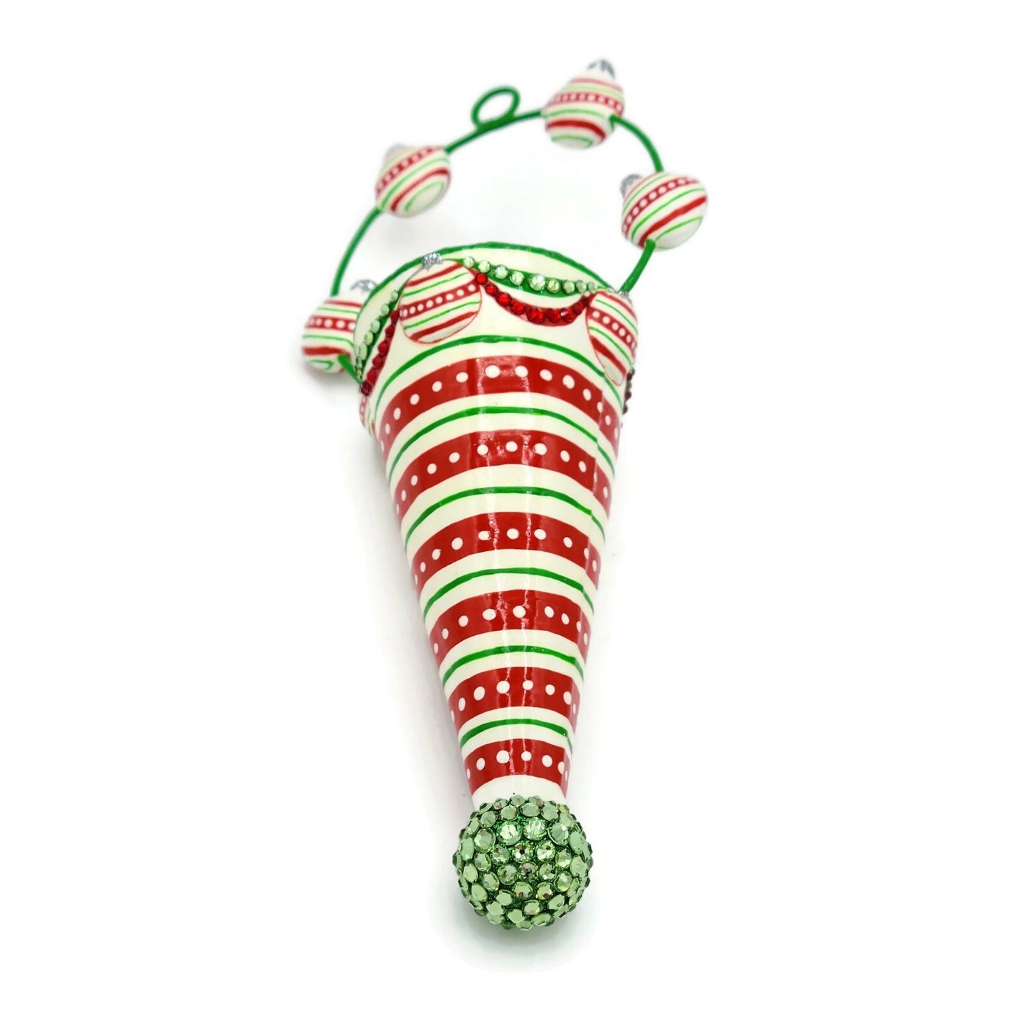 Patricia Breen Winter Cornucopia Horizontal Stripes Christmas Holiday Ornament