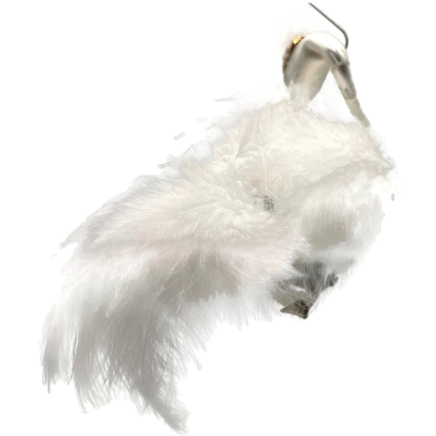 White Swan Glass Clip On Christmas Tree Ornament Timothy De Clue Exclusive