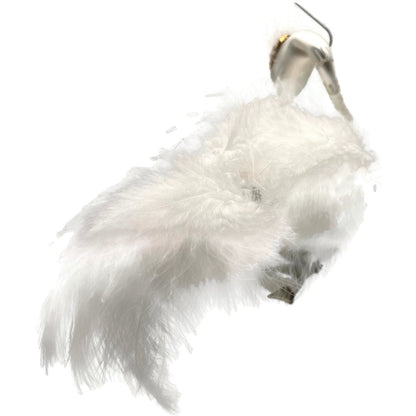 White Swan Glass Clip On Christmas Tree Ornament Timothy De Clue Exclusive