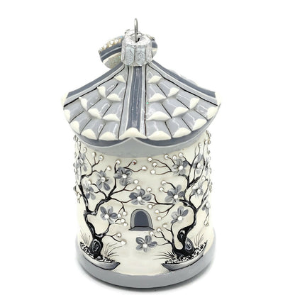 Patricia Breen Zenskep Chinoiserie Black Bee Floral Asian Holiday Tree Ornament