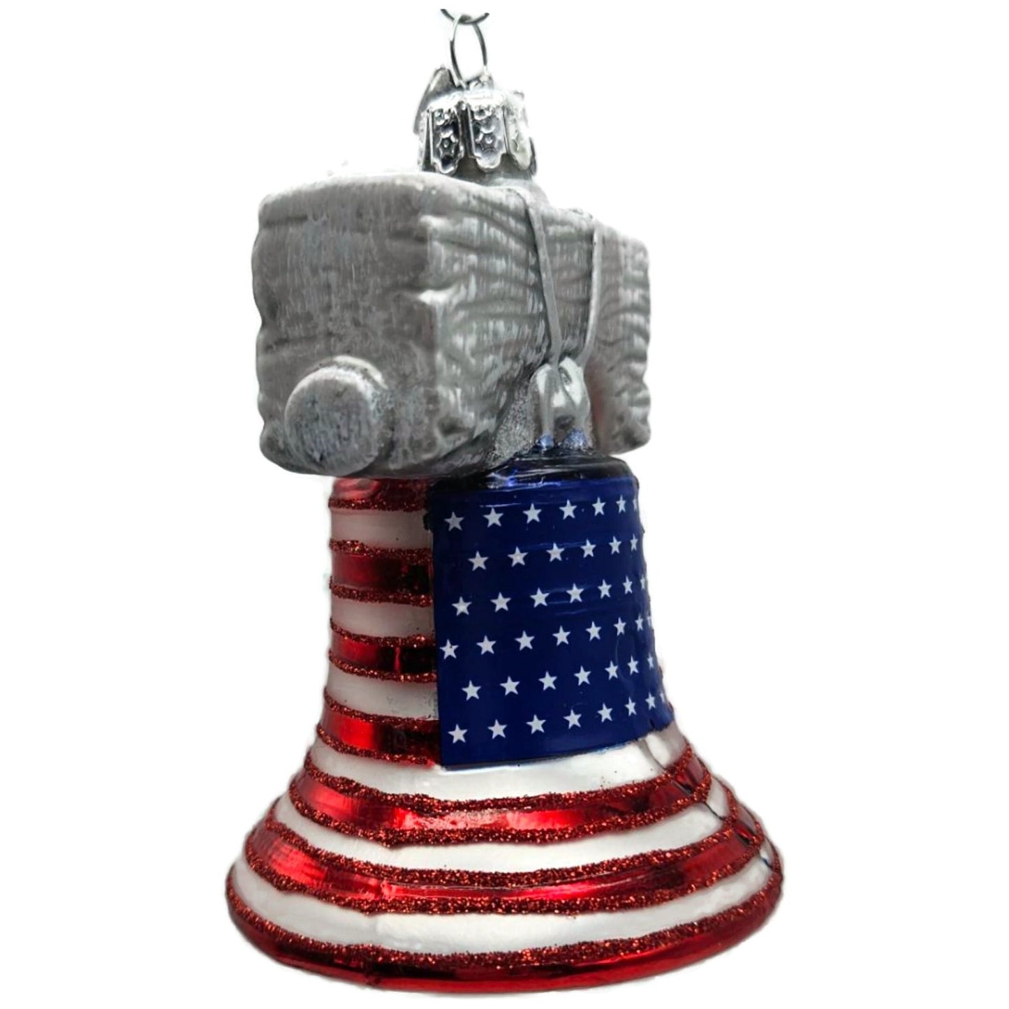 Liberty Bell Patriotic July 4th Christmas Ornament Kurt Adler Noble Gems Red