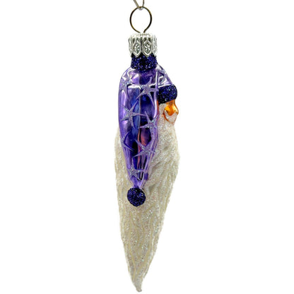Patricia Breen Stocking Cap Santa Head Purple Stars Christmas Tree Ornament