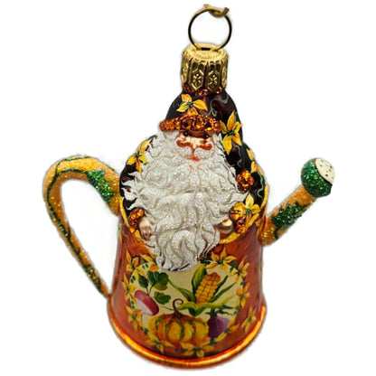 Patricia Breen Elaine's Santa Claus Watering Can Autumnal Jeweled Fall Ornament