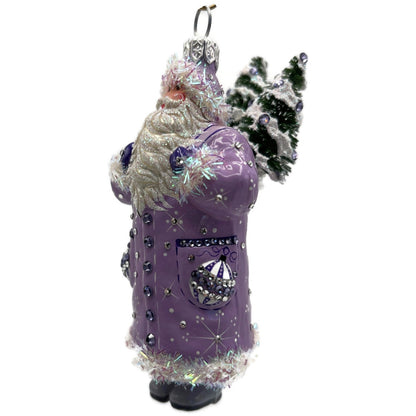 Patricia Breen Whose Woods Are These Lavender Santa Christmas Ornament CATZ