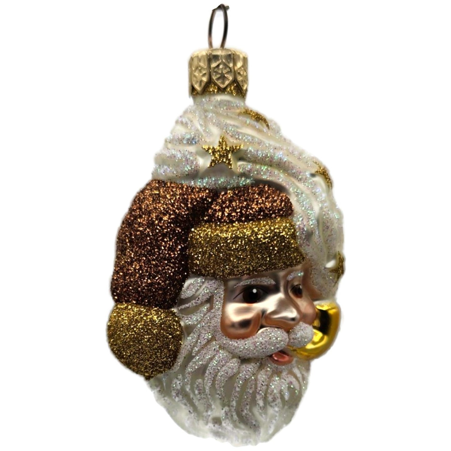 Patricia Breen Miniature Merry Olde Elf Copper Santa Stars Christmas Ornament