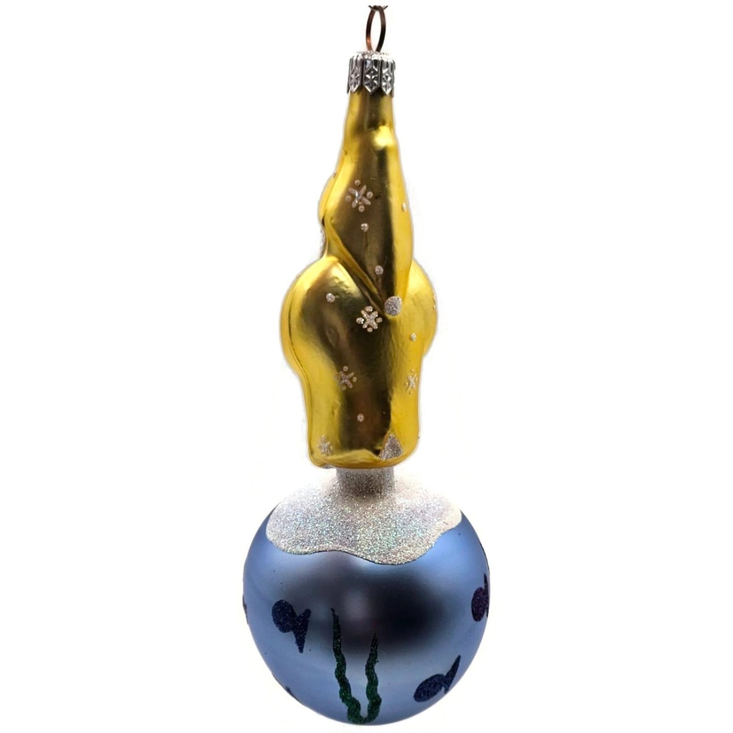 Patricia Breen Marinista Santa Matte Ball Fish Seaweed Nautical Decor Ornament