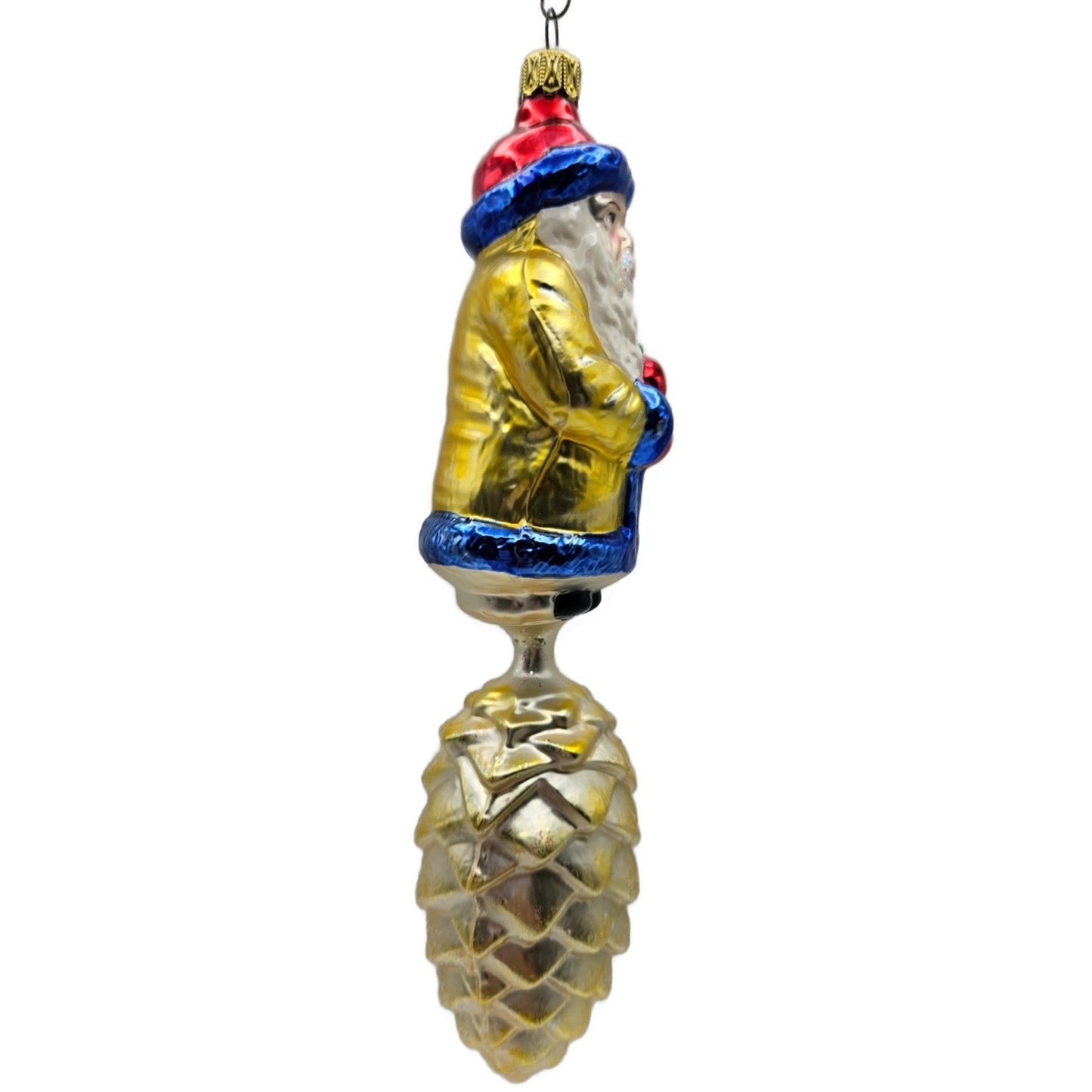 Christopher Radko Pine Cone Santa Bavarian Drop Christmas Tree Ornament 93-142-0