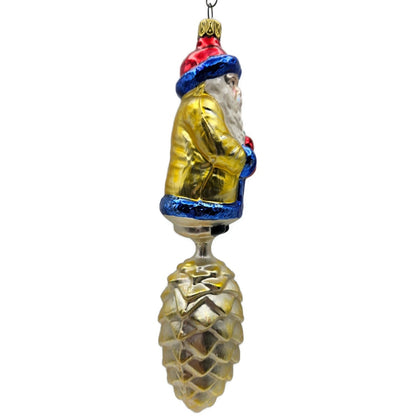 Christopher Radko Pine Cone Santa Bavarian Drop Christmas Tree Ornament 93-142-0