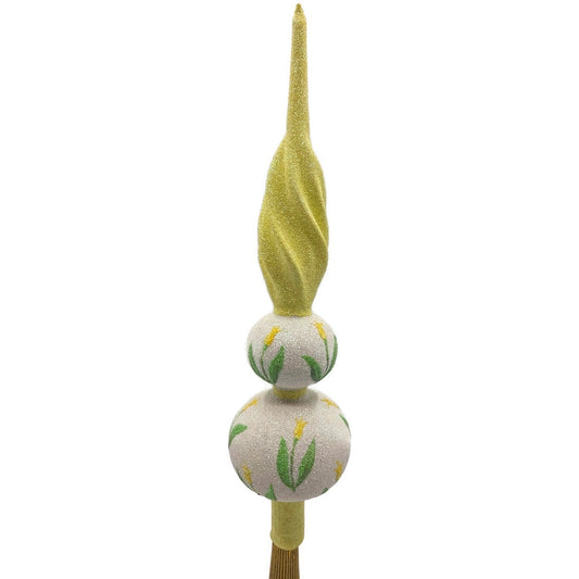 Patricia Breen Miniature Tulip Finial Flowers White Yellow Spring Tree Topper