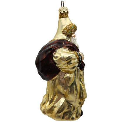 Patricia Breen Van Mourik Santa Gold Brown Flowers Fall Christmas Tree Ornament
