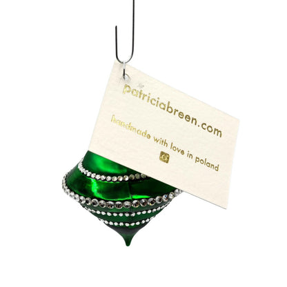 Patricia Breen Jetson Green Silver Banded Crystals Jewel Christmas Tree Ornament