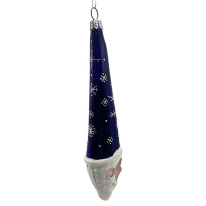 Patricia Breen Winter Wizard Purple Santa Head Snowflakes Christmas Ornament