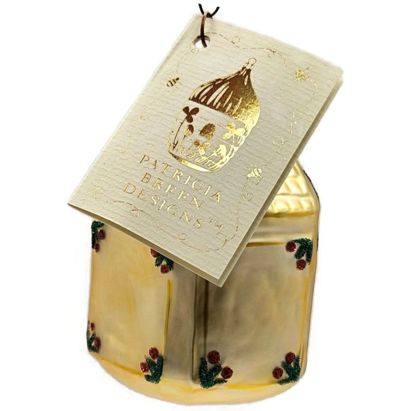 Patricia Breen Hickory Dickory Clock Gold Glittered Christmas Tree Ornament