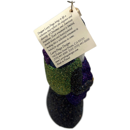 Larry Fraga Mr. Fabulous Glitter Series Green Purple Christmas Tree Ornament