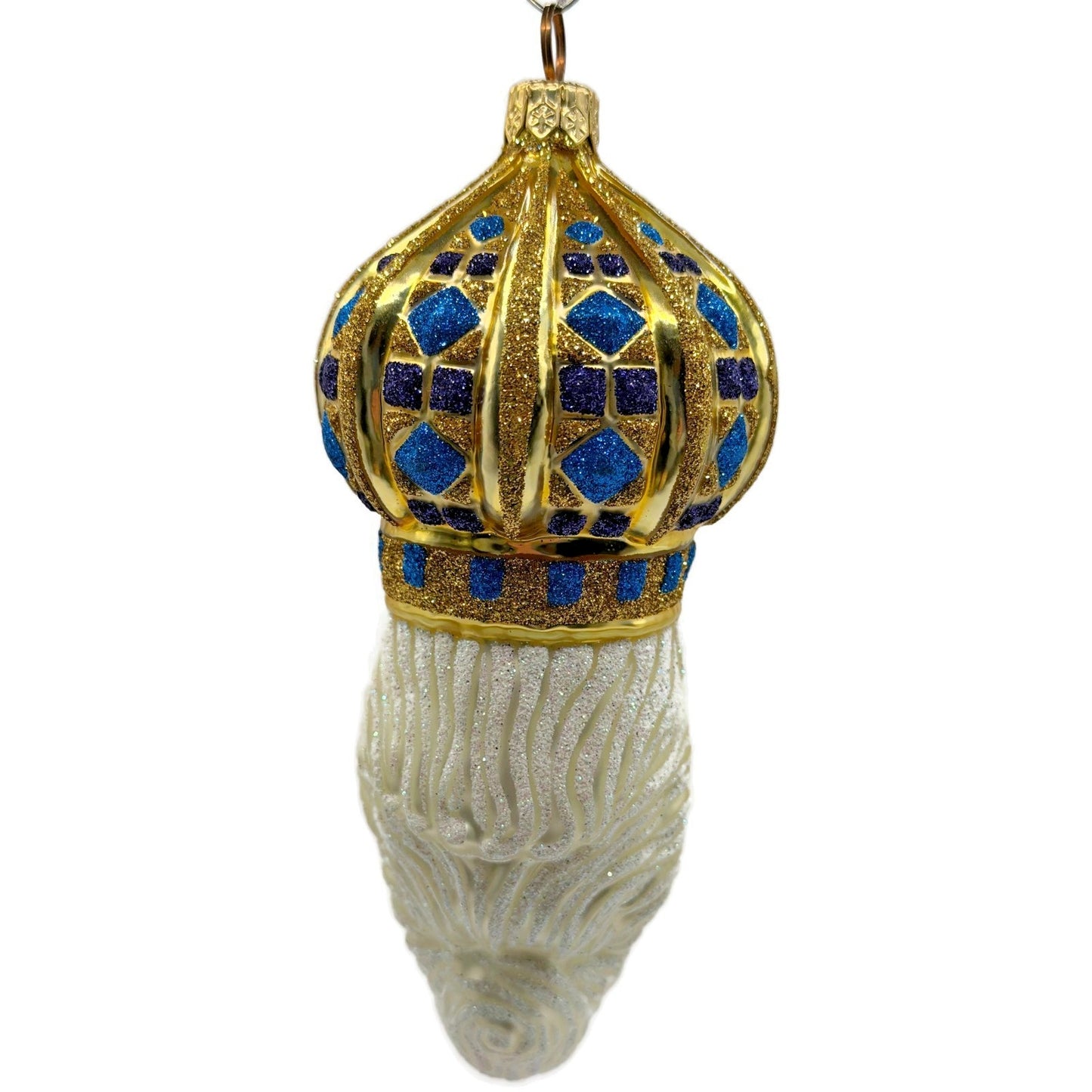 Patricia Breen Bijoux Noel Santa Claus Head Gold Crown Christmas Ornament 2101