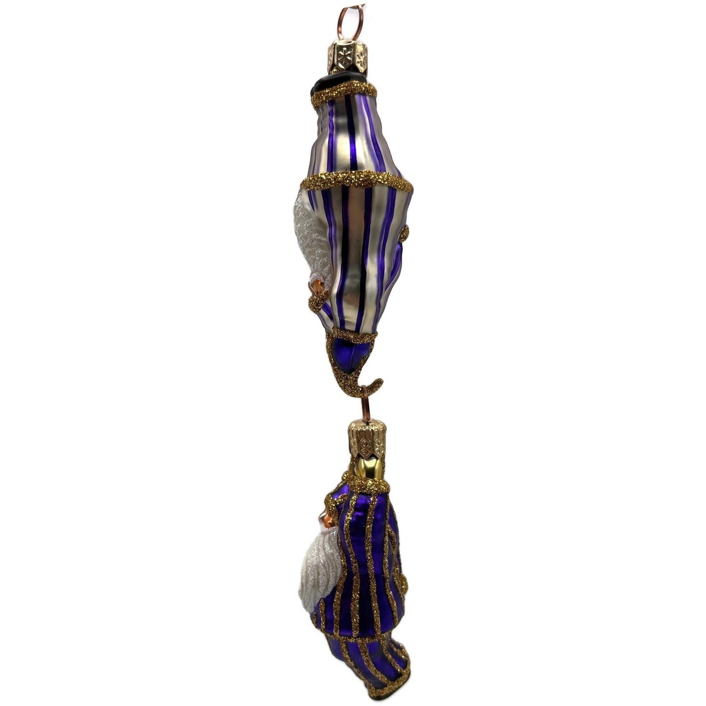 Patricia Breen Cirque De Nicoud Linked Santa Striped Christmas Ornament CATZ