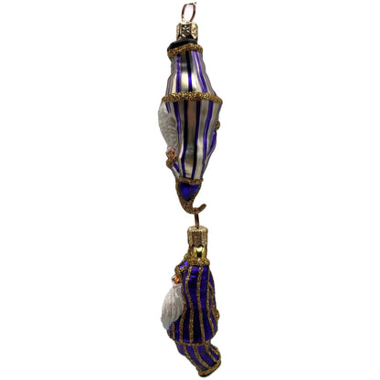 Patricia Breen Cirque De Nicoud Linked Santa Striped Christmas Ornament CATZ