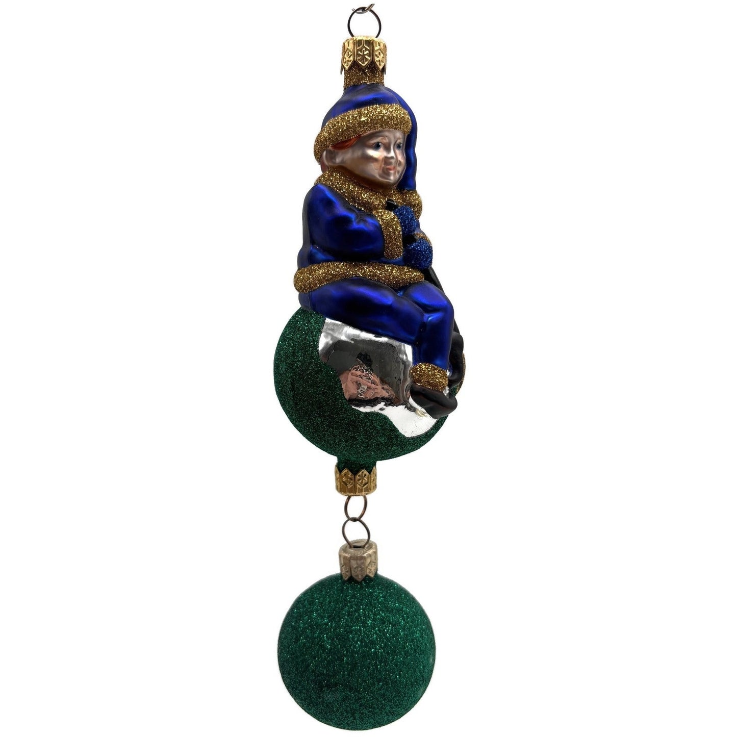 Patricia Breen Jingles The Elf Blue Suit Green Ball Christmas Ornament 9900HCB