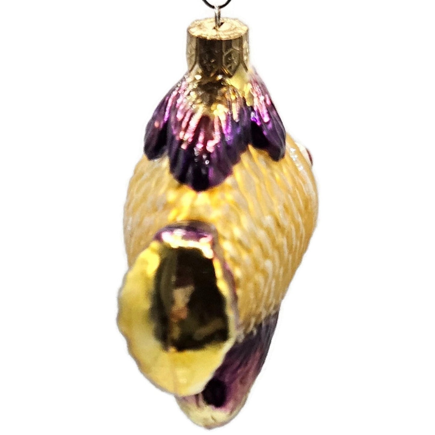 Katherines Creations Gold Fish Pink Lips Glitter Nautical Christmas Ornament