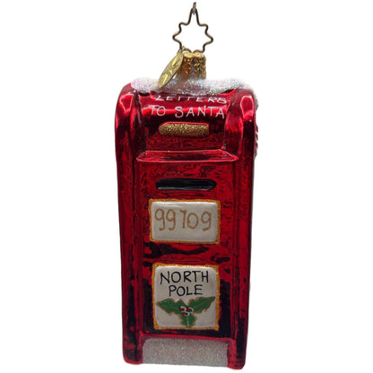 Christopher Radko Post Haste Red Mail Box Christmas Tree Ornament 1012459