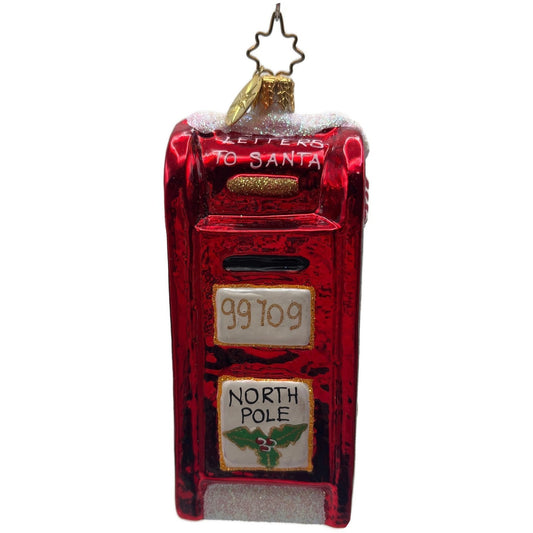 Christopher Radko Post Haste Red Mail Box Christmas Tree Ornament 1012459