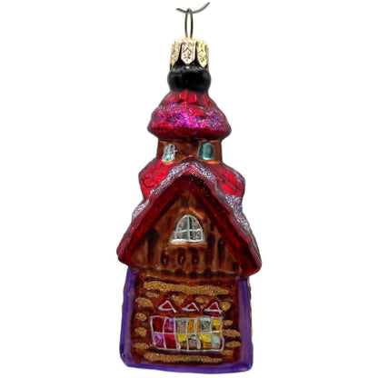 Christopher Radko Gingerbread Chapel Glass Christmas Tree Ornament 98-167-0