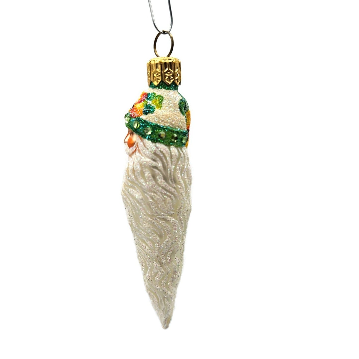 Patricia Breen Stocking Cap Santa Head Nasturtium Spring Christmas Tree Ornament