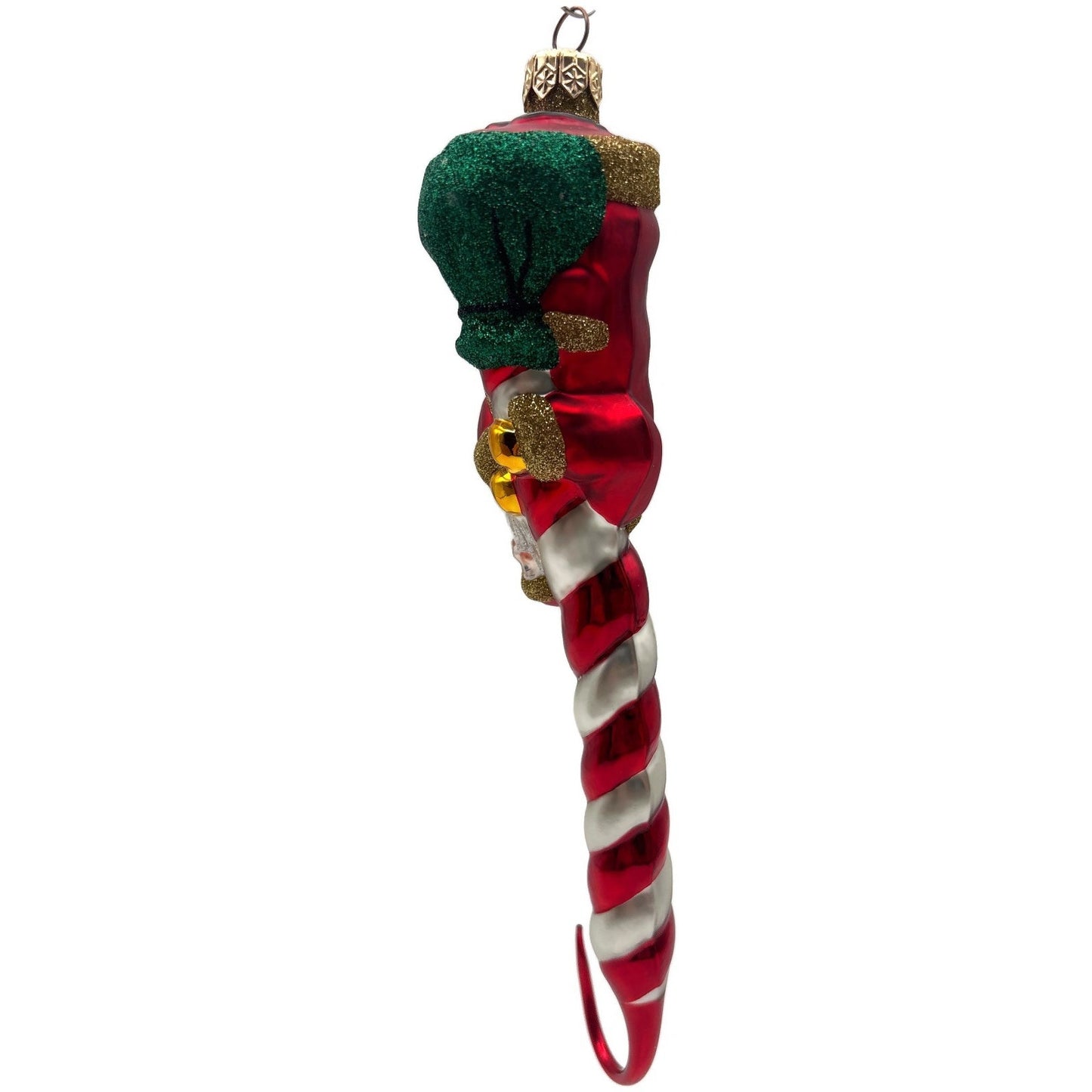 Patricia Breen Peppermint Santa Red White Matte Candy Cane Christmas Ornament