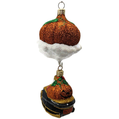 Patricia Breen Night Fright Santa Orange Pumpkins Halloween Christmas Ornament