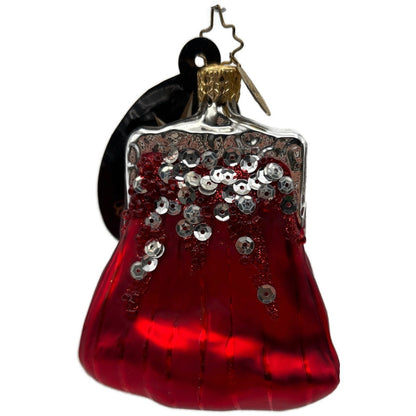 Christopher Radko Christmas Clutch Red European Glass Christmas Ornament 1013880